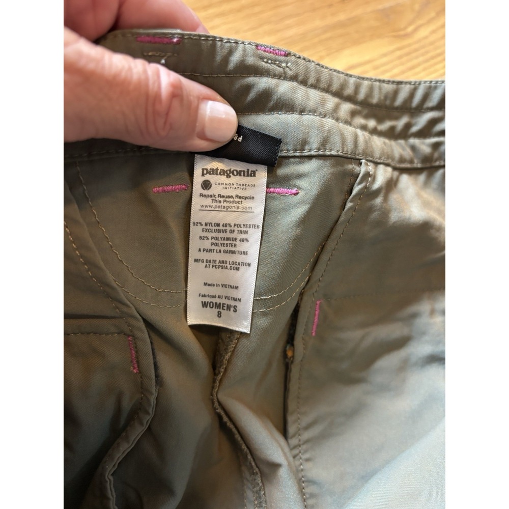 Patagonia Women's Byway Cargo Pant Sz 8 Convertible Seaweed Green Iridescent - Picture 8 of 10